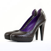 Sergio Rossi Snakeskin Platform Leather Pumps